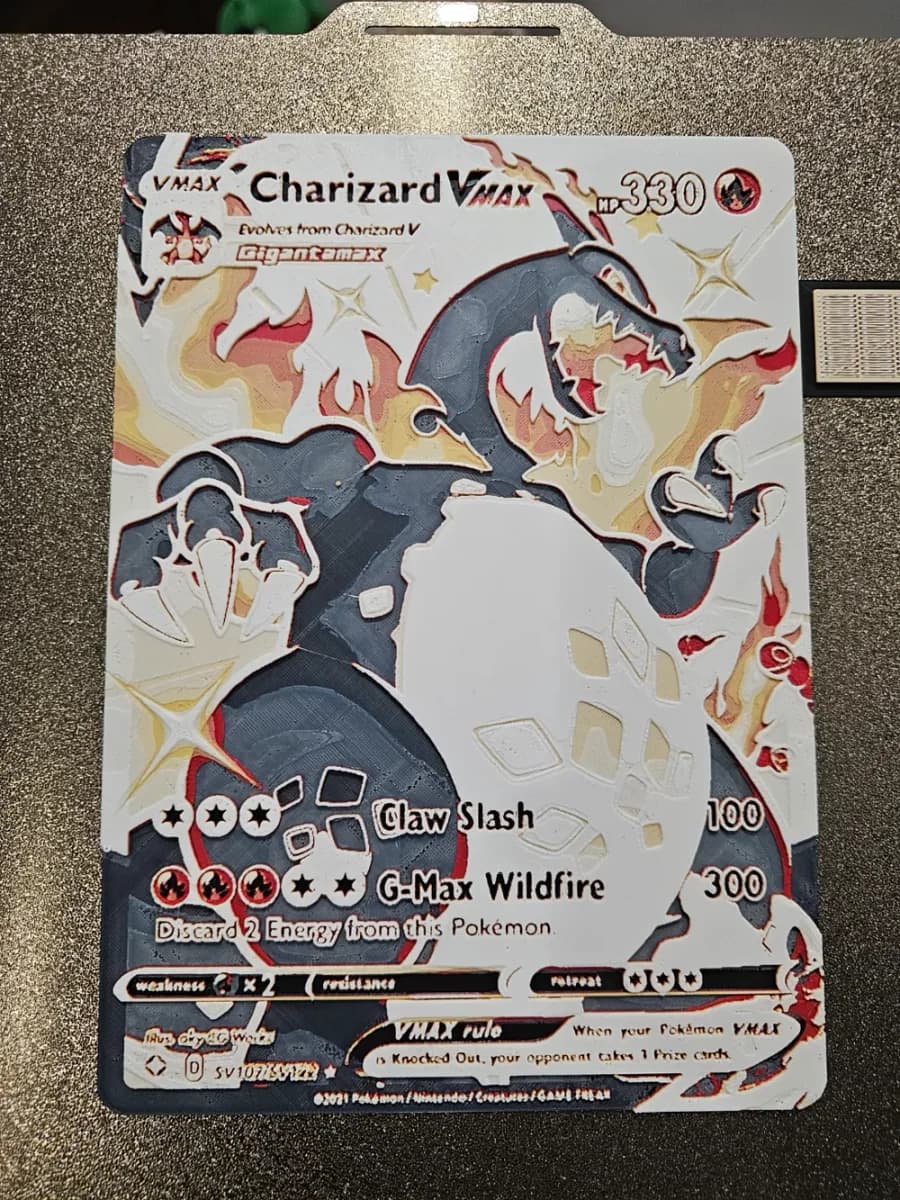 HueForge model: Oversized Pokemon Card Charizard VMAX Shiny by Loki