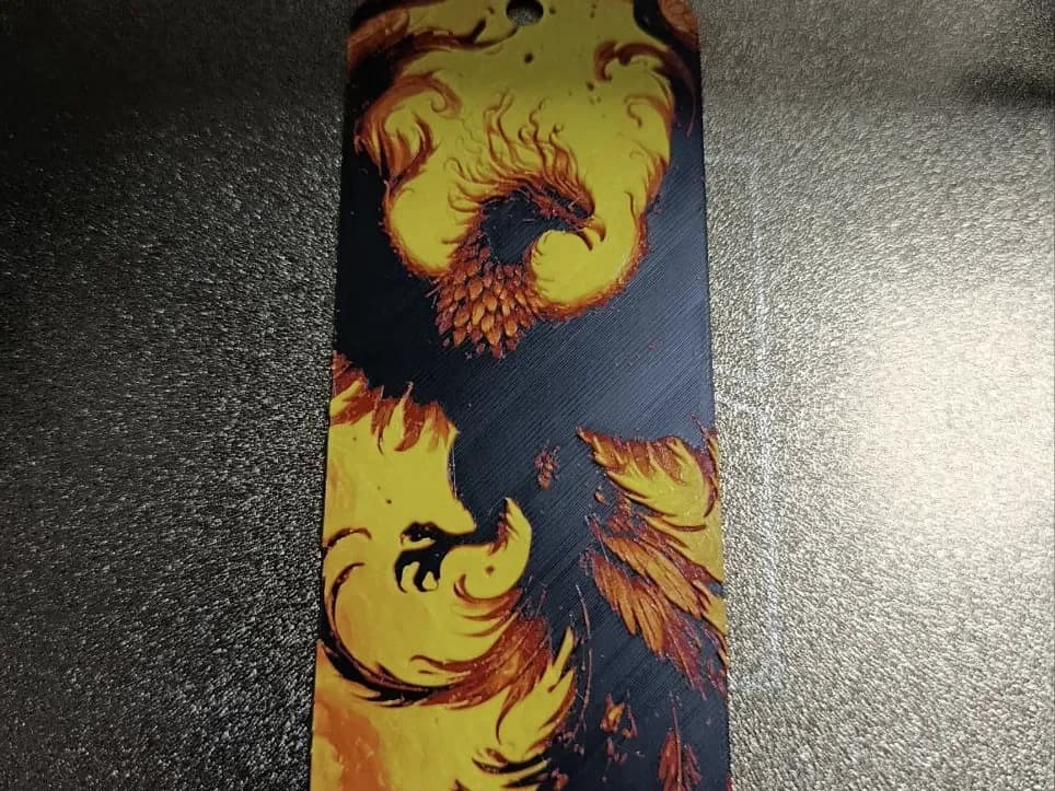 Phoenix Flame Bookmark by FYTY112 HueForge model: Phoenix Flame Bookmark by FYTY112