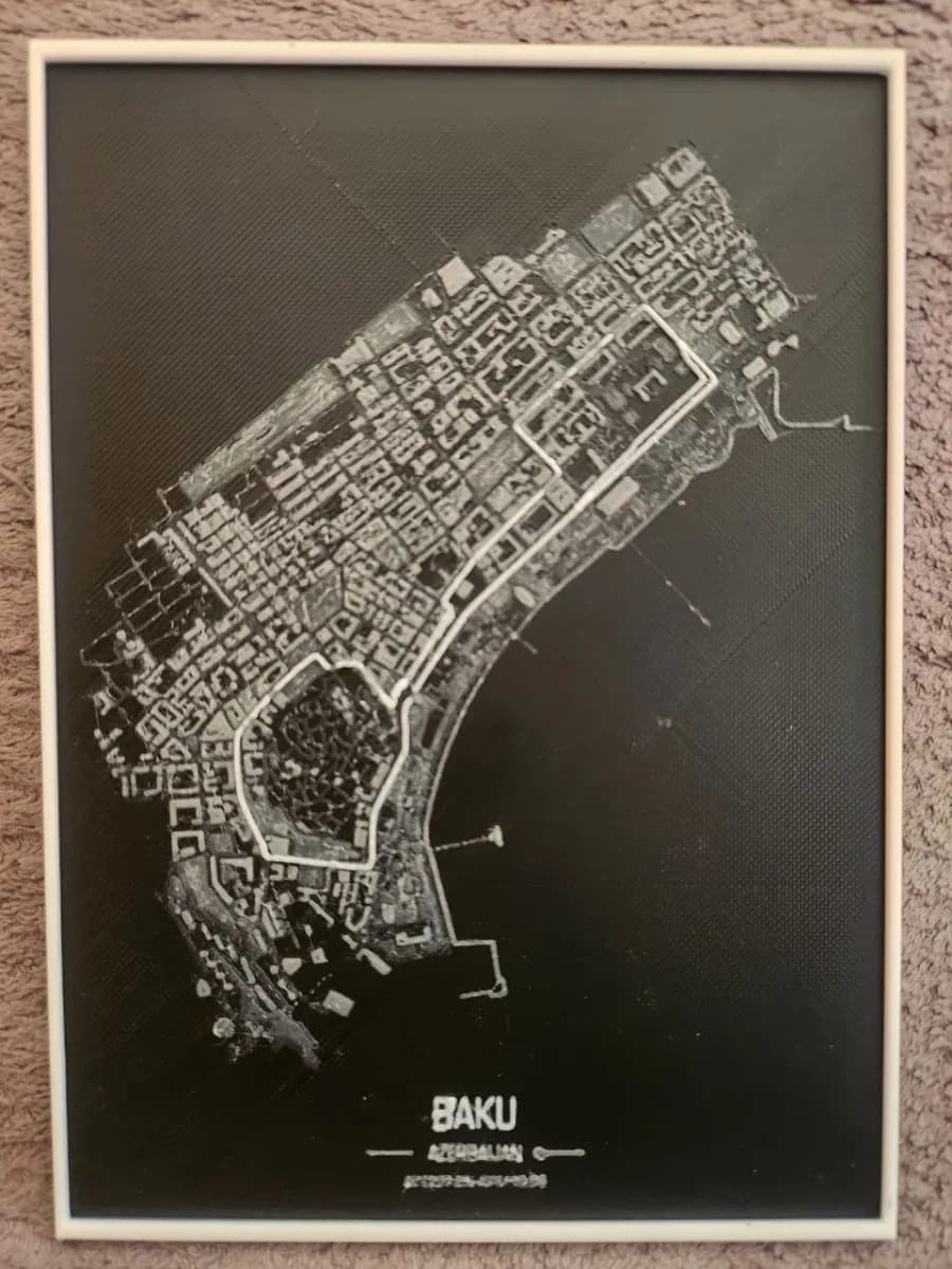 Baku Circuit F1 - HueForge by keko HueForge model: Baku Circuit F1 - HueForge by keko