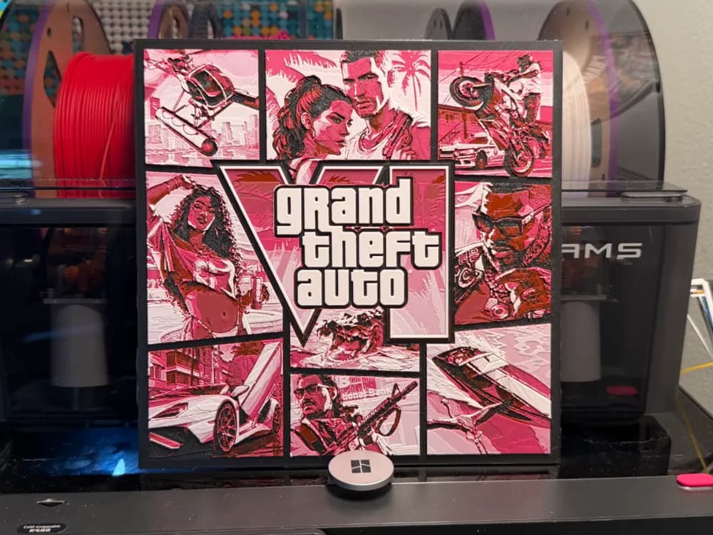 GTA 6 Game Cover HueForge by liv_3d HueForge model: GTA 6 Game Cover HueForge by liv_3d
