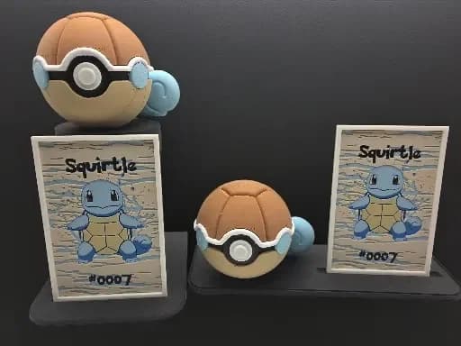 Squirtle Pokeball Display Card by MythicHue's HueForge model: Squirtle Pokeball Display Card by MythicHue's