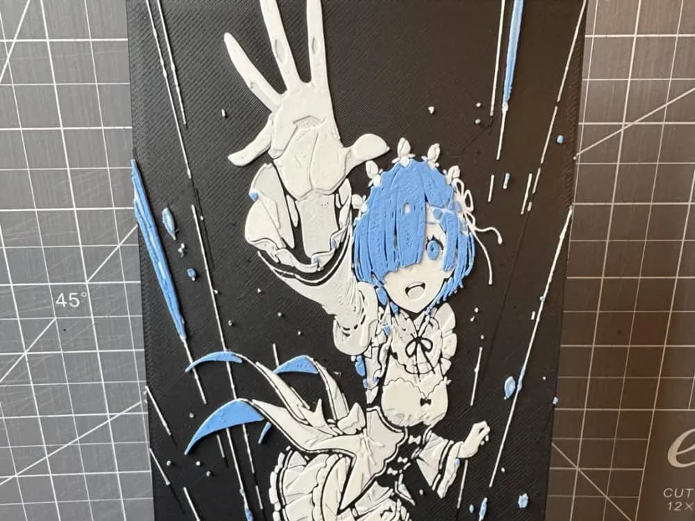 4x8 Hueforge of Rem From Re:Zero by SBC Creations HueForge model: 4x8 Hueforge of Rem From Re:Zero by SBC Creations