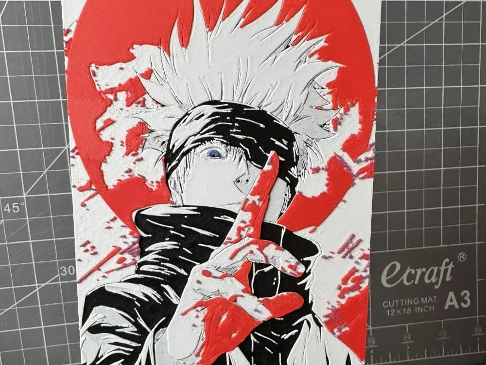 Hueforge of Satoru Gojo from Jujutsu Kaisen by SBC Creations HueForge model: Hueforge of Satoru Gojo from Jujutsu Kaisen by SBC Creations