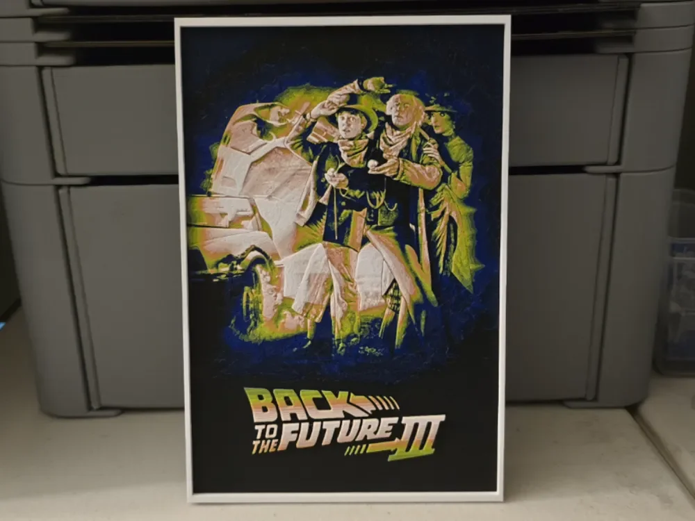HueForge model: Back to the Future Part 3 Movie Poster - Hueforge by Lumpy3D
