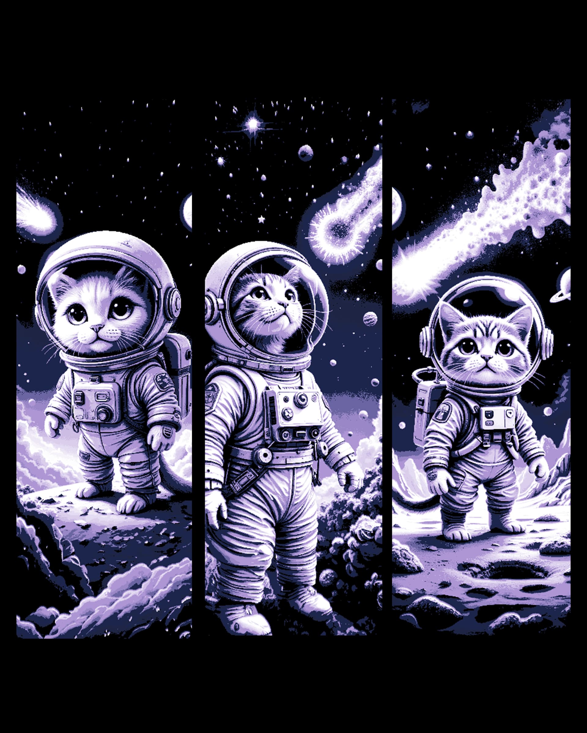 Cats in Space - Cute set of feline bookmarks Cats in Space - Cute set of feline bookmarks