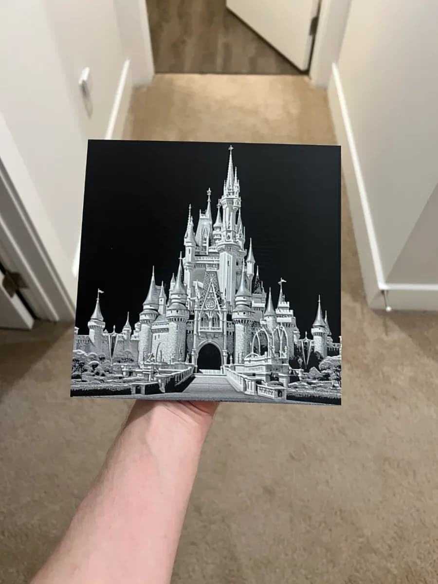 Grayscale Magic Kingdom Art Hueforge by RP47 Designs HueForge model: Grayscale Magic Kingdom Art Hueforge by RP47 Designs