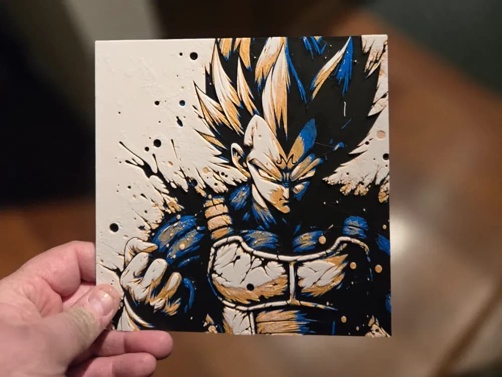 Graffiti Majin Vegeta Hueforge by 3Ree Printing HueForge model: Graffiti Majin Vegeta Hueforge by 3Ree Printing