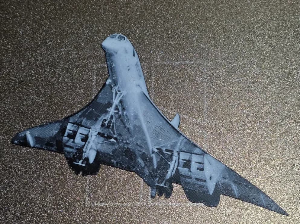 Concorde Bookmark/wall art Hueforge 2 colors NoAMS by AirMechDesigns HueForge model: Concorde Bookmark/wall art Hueforge 2 colors NoAMS by AirMechDesigns