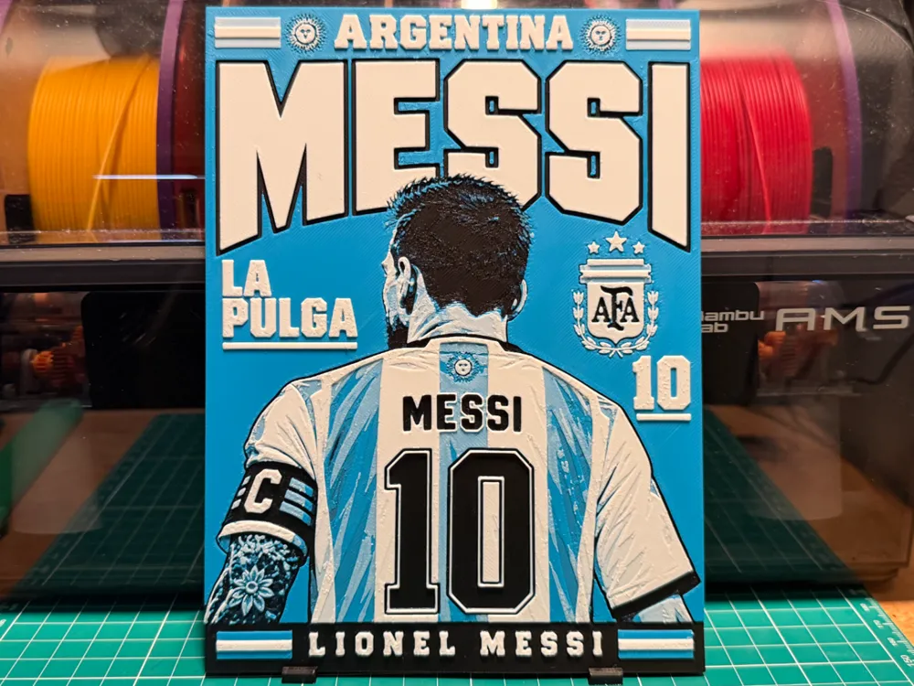 Messi Jersey Poster by liv_3d HueForge model: Messi Jersey Poster by liv_3d