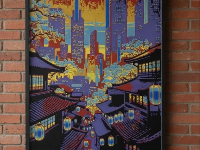 Sakura Metropolis by World of Glt 3d HueForge model: Sakura Metropolis by World of Glt 3d