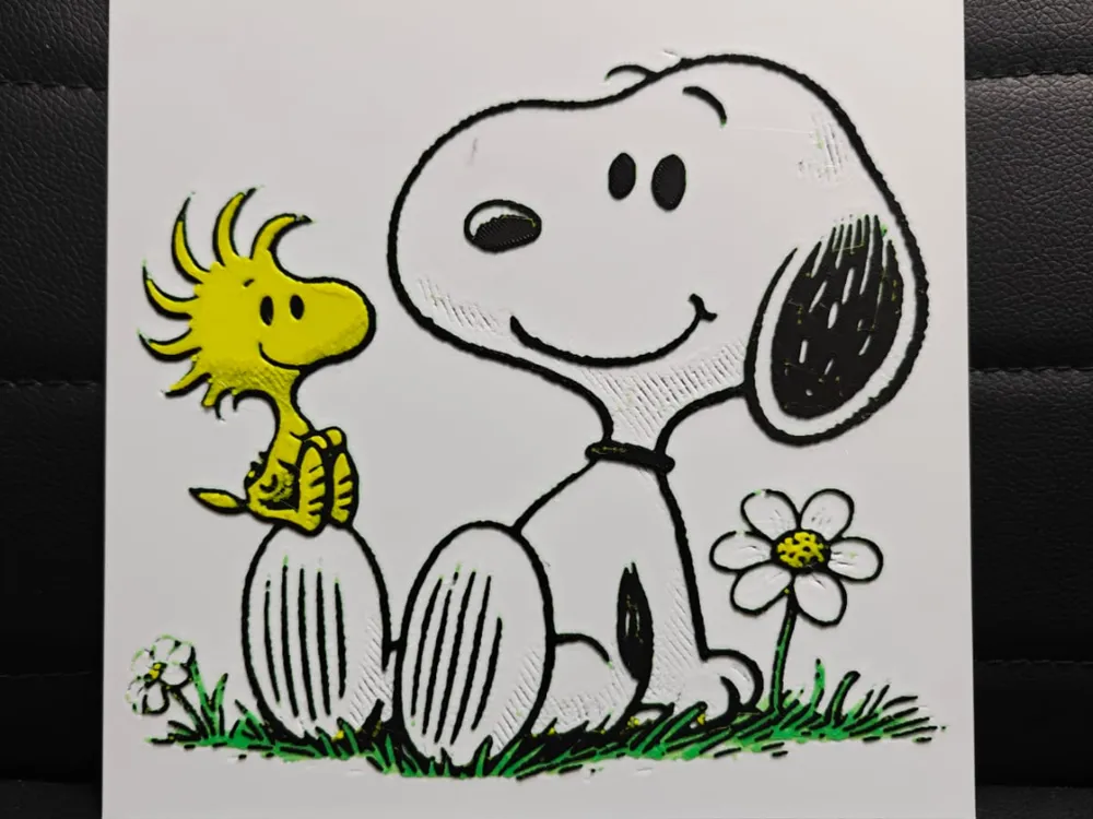 Snoopy & Woodstock Peanuts by TheHueforgeLady HueForge model: Snoopy & Woodstock Peanuts by TheHueforgeLady