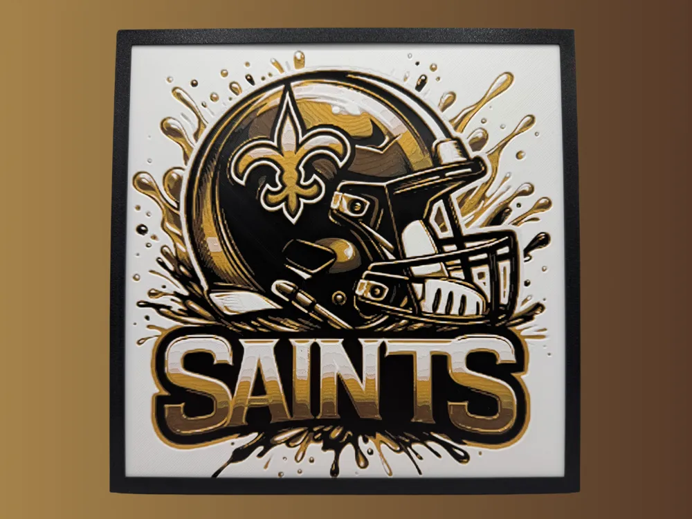HueForge model: New Orleans Saints - NFL Helmet Hueforge by Canadian Gamer