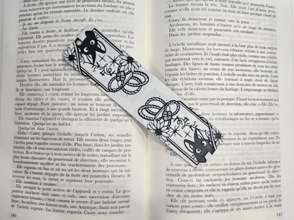Bookmark Jiji flowers Only Black & White Bookmark Jiji flowers Only Black & White