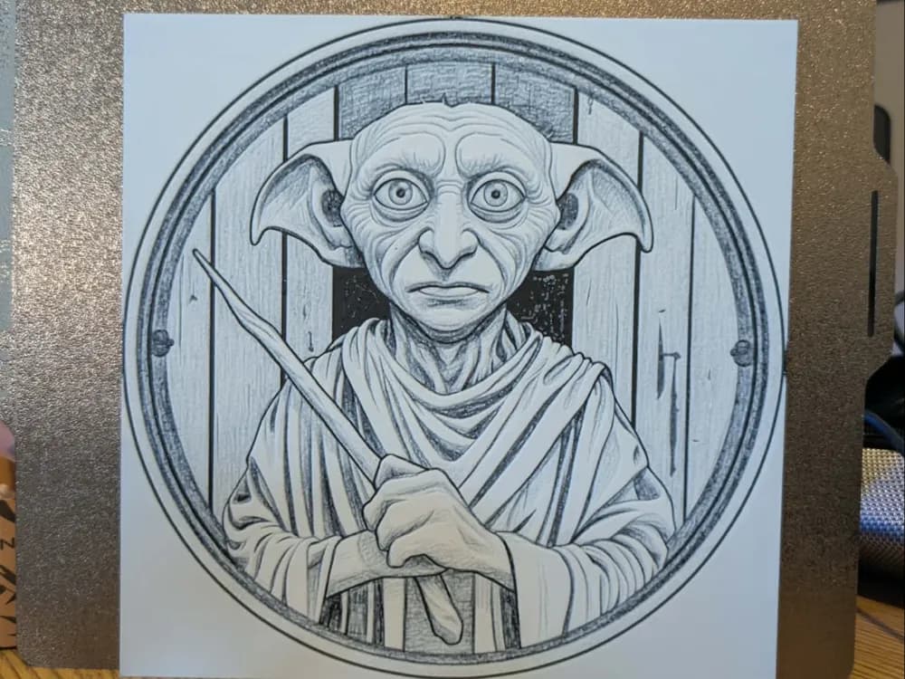 Dobby is free - hueforge - 2 colour by 3dGlow HueForge model: Dobby is free - hueforge - 2 colour by 3dGlow