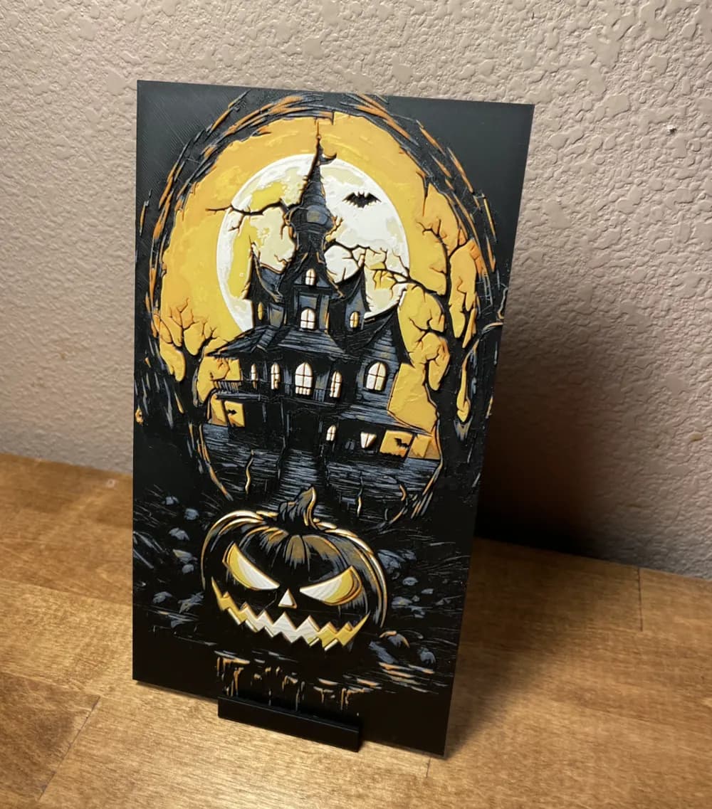 HueForge model: Hueforge - Halloween - Spooky House by Cloudy Nostalgia