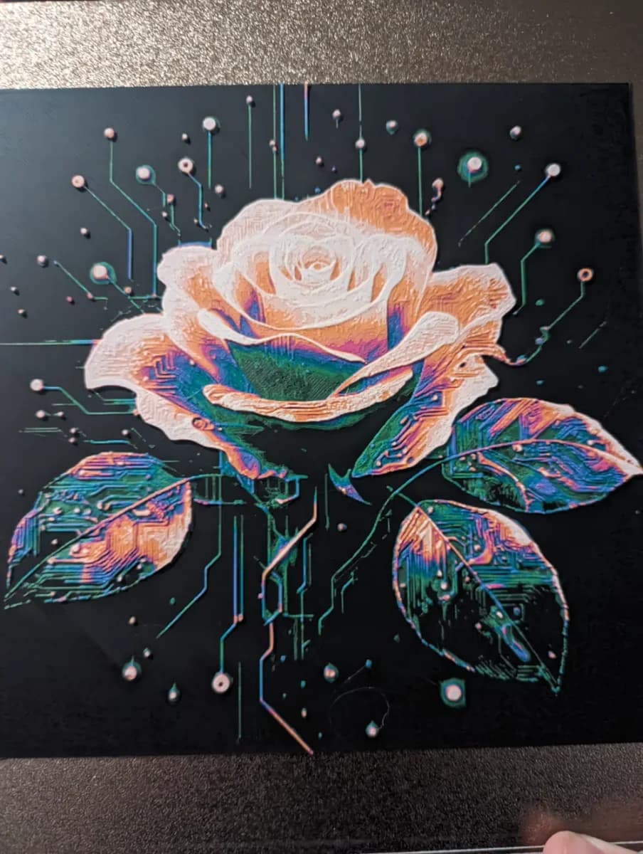 Electric Rose by the_bearded_jedi HueForge model: Electric Rose by the_bearded_jedi