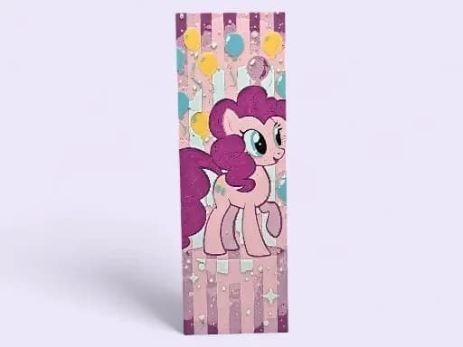 Pinkie Pie MLP 50mm by 150mm Bookmark by MythicHue's HueForge model: Pinkie Pie MLP 50mm by 150mm Bookmark by MythicHue's