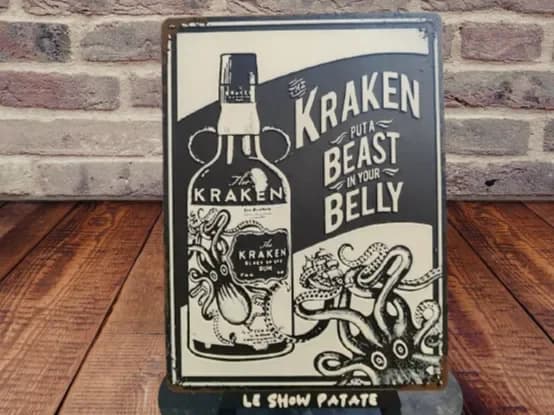 Plaque vintage Kraken Hueforge by leshowpatate HueForge model: Plaque vintage Kraken Hueforge by leshowpatate