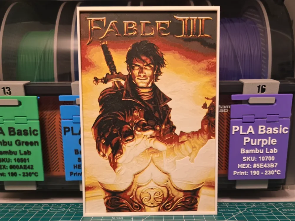 Fable III Game Poster - Hueforge Art by Lumpy3D HueForge model: Fable III Game Poster - Hueforge Art by Lumpy3D