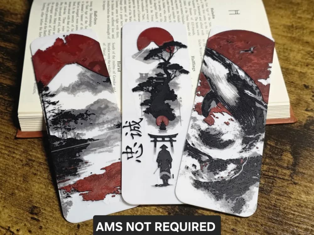 HueForge model: A Taste of Japan - 3x Bookmark Set by N0vA Designs