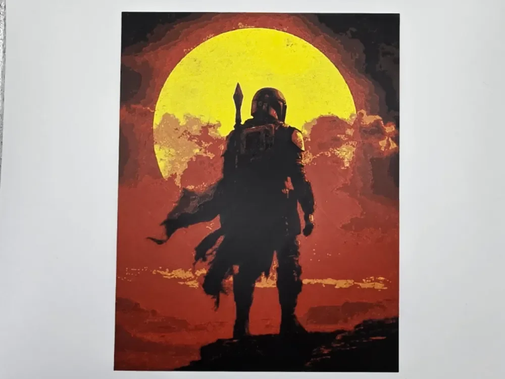 The Mandalorian Sunset by Kactus Fpv HueForge model: The Mandalorian Sunset by Kactus Fpv