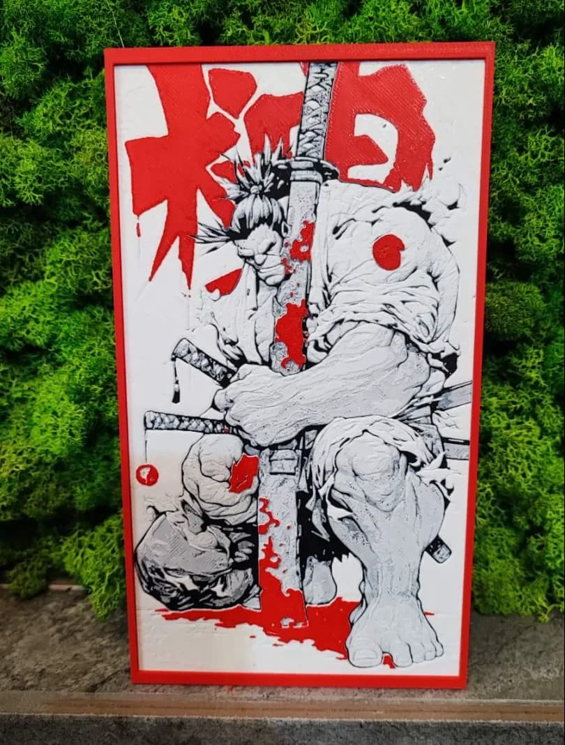 Samurai Hulk by Garuda3D HueForge model: Samurai Hulk by Garuda3D