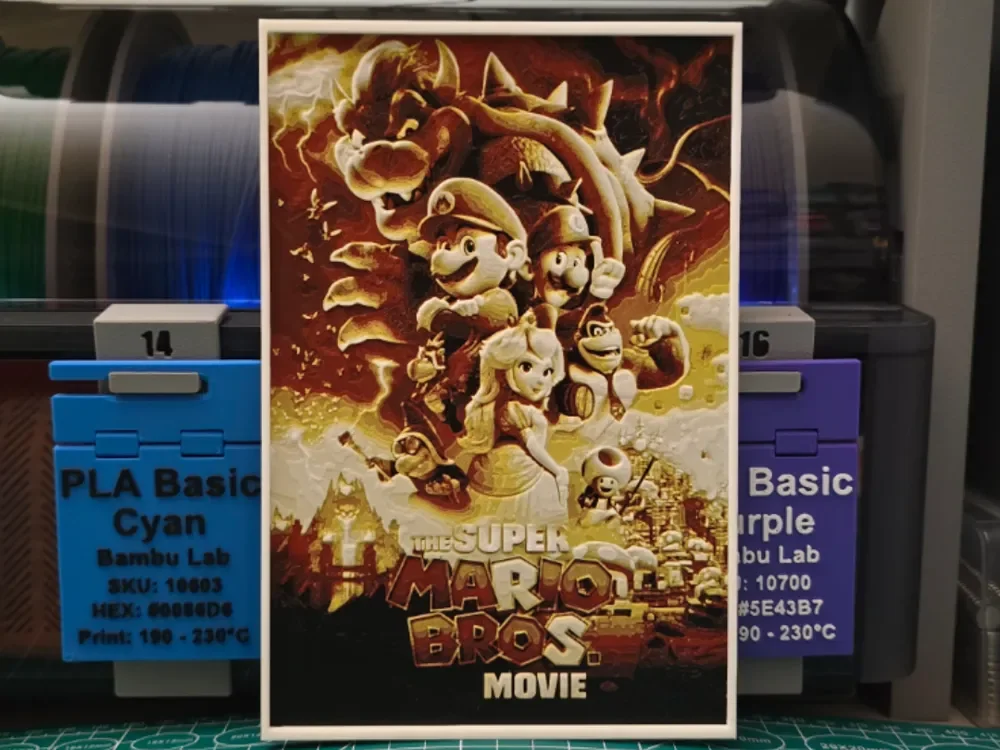 The Super Mario Bros Movie Poster — Hueforge Art by Lumpy3D HueForge model: The Super Mario Bros Movie Poster — Hueforge Art by Lumpy3D