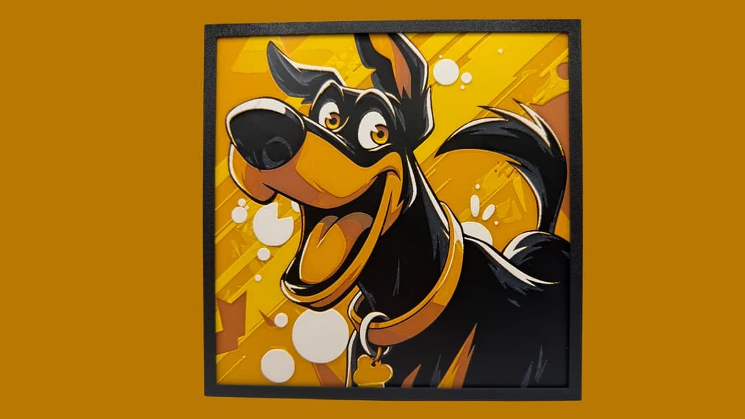 Happy Dog - Hueforge by Canadian Gamer HueForge model: Happy Dog - Hueforge by Canadian Gamer