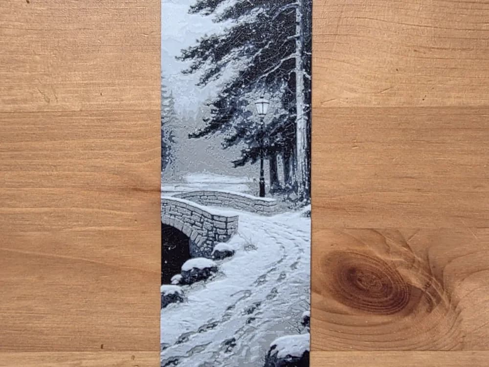 Foot Prints in The Snow Bookmark by Morganja HueForge model: Foot Prints in The Snow Bookmark by Morganja