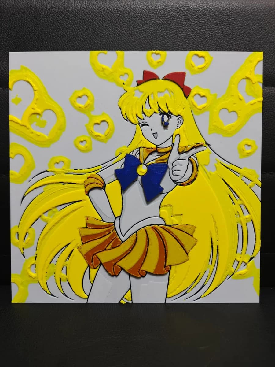 HueForge model: Sailor Venus by TheHueforgeLady