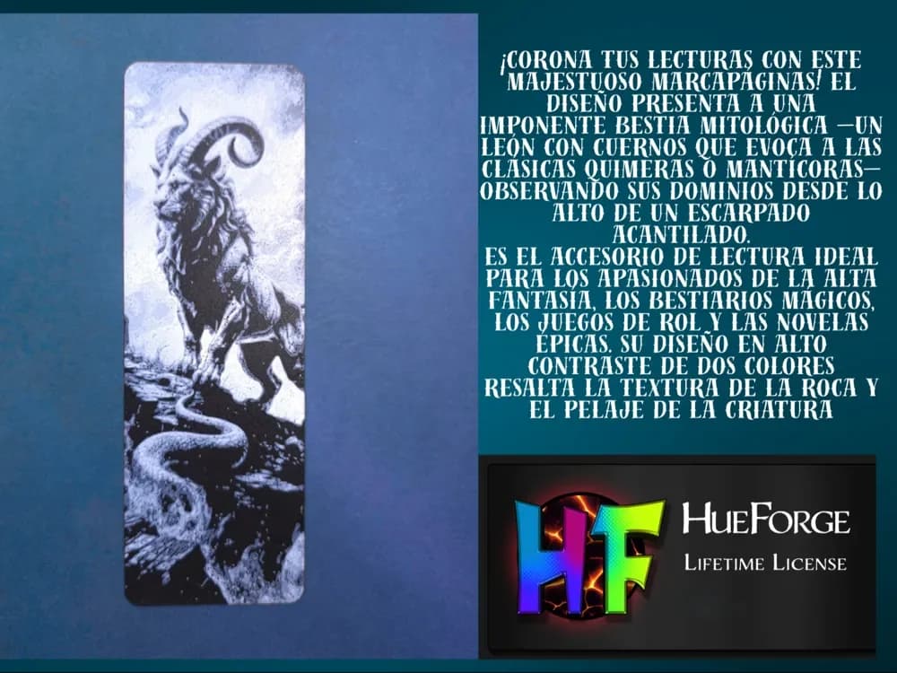 Bookmark of Mythical Beast (Chimera) v2 by FYTY112 HueForge model: Bookmark of Mythical Beast (Chimera) v2 by FYTY112