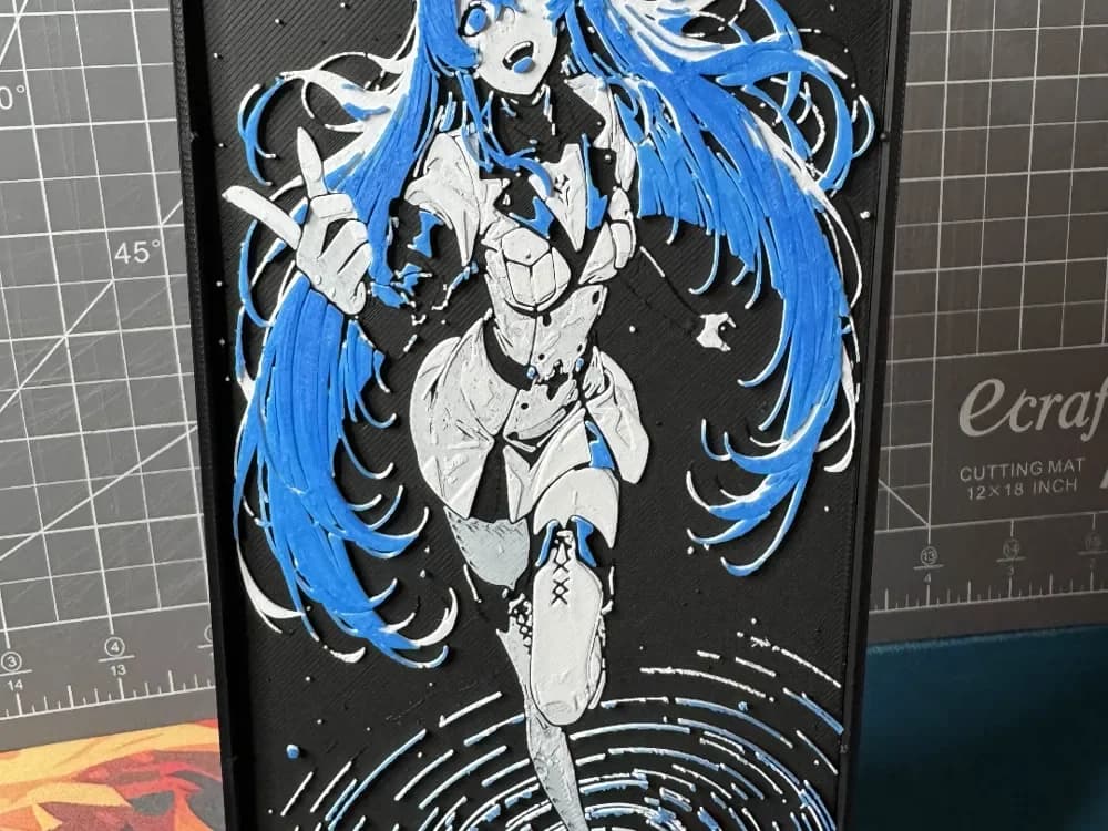 4x8 Hueforge of EsDeath from akame ga kill zero by SBC Creations HueForge model: 4x8 Hueforge of EsDeath from akame ga kill zero by SBC Creations