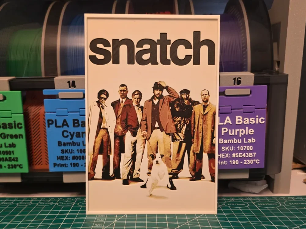 Snatch Movie Poster - Hueforge Art by Lumpy3D HueForge model: Snatch Movie Poster - Hueforge Art by Lumpy3D