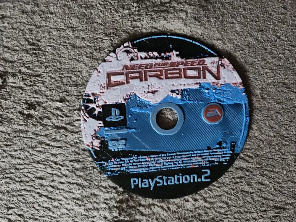 Need For Speed Carbon PS2 Disk - HueForge by keko HueForge model: Need For Speed Carbon PS2 Disk - HueForge by keko