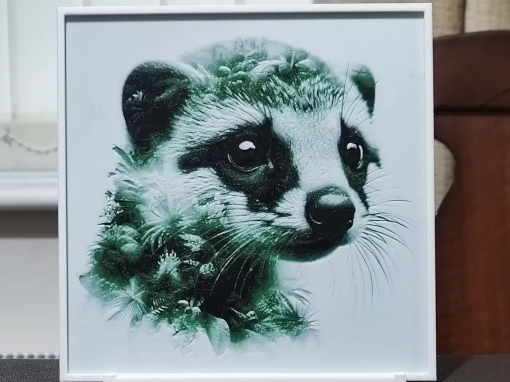 HueForge model: Double Exposure MeerKat - HueForge 3 Color by BoDad