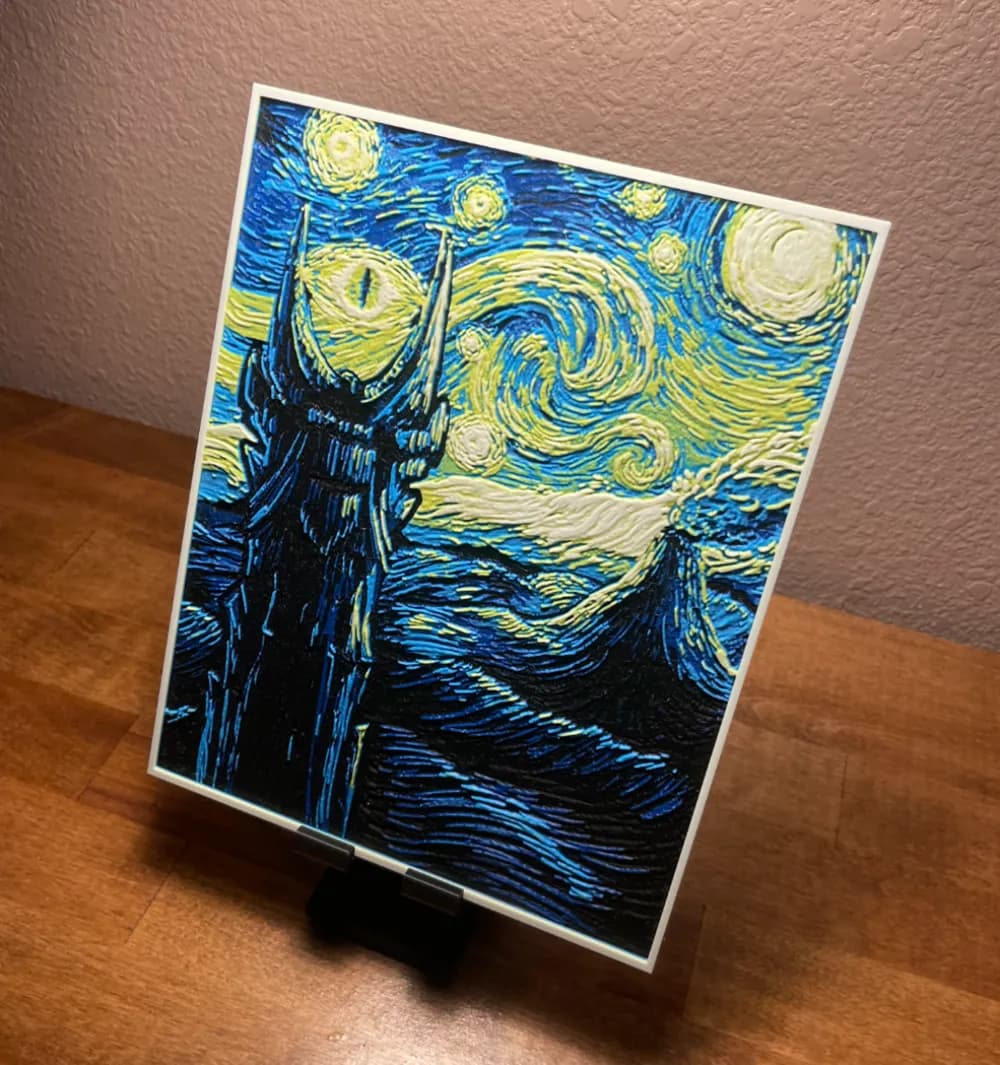 Hueforge - Lord of the Rings - Starry Night Mordor by Cloudy Nostalgia HueForge model: Hueforge - Lord of the Rings - Starry Night Mordor by Cloudy Nostalgia