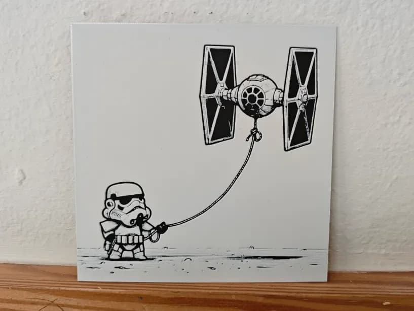 Stormtrooper y su cometa by Litolunar HueForge model: Stormtrooper y su cometa by Litolunar