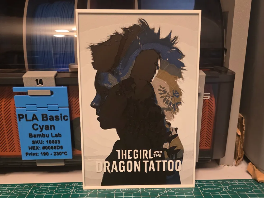 The Girl with the Dragon Tattoo Movie - Hueforge by Lumpy3D HueForge model: The Girl with the Dragon Tattoo Movie - Hueforge by Lumpy3D