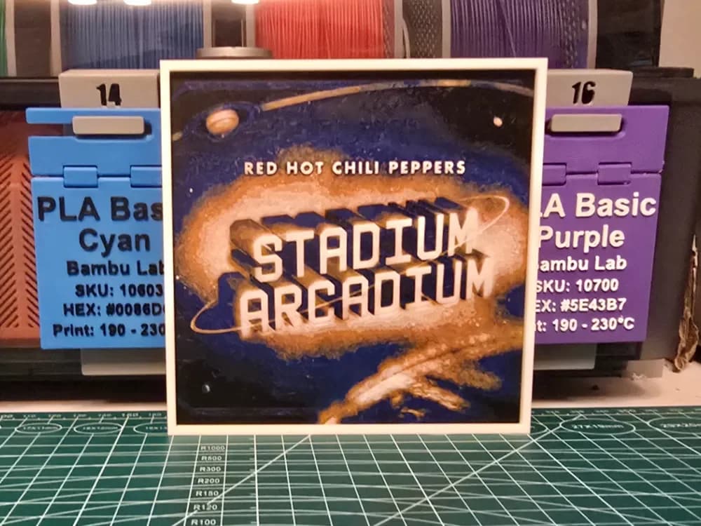Red Hot Chili Peppers "Stadium Arcadium" Album Art by Lumpy3D HueForge model: Red Hot Chili Peppers "Stadium Arcadium" Album Art by Lumpy3D