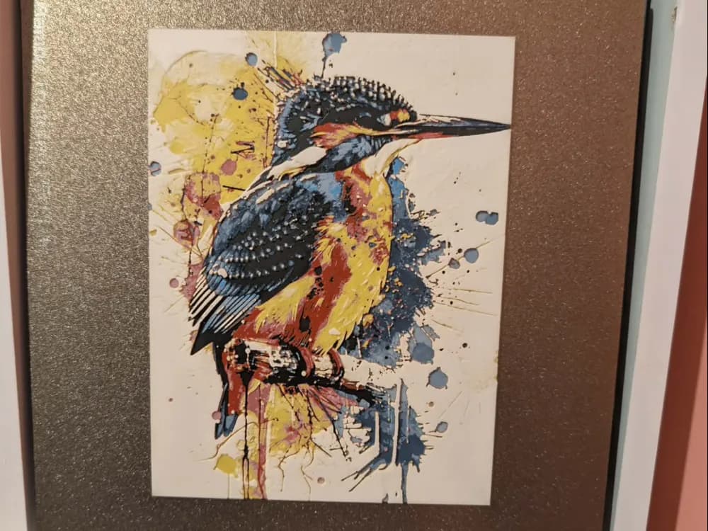 Kingfisher bird - Hueforge by 3dGlow HueForge model: Kingfisher bird - Hueforge by 3dGlow