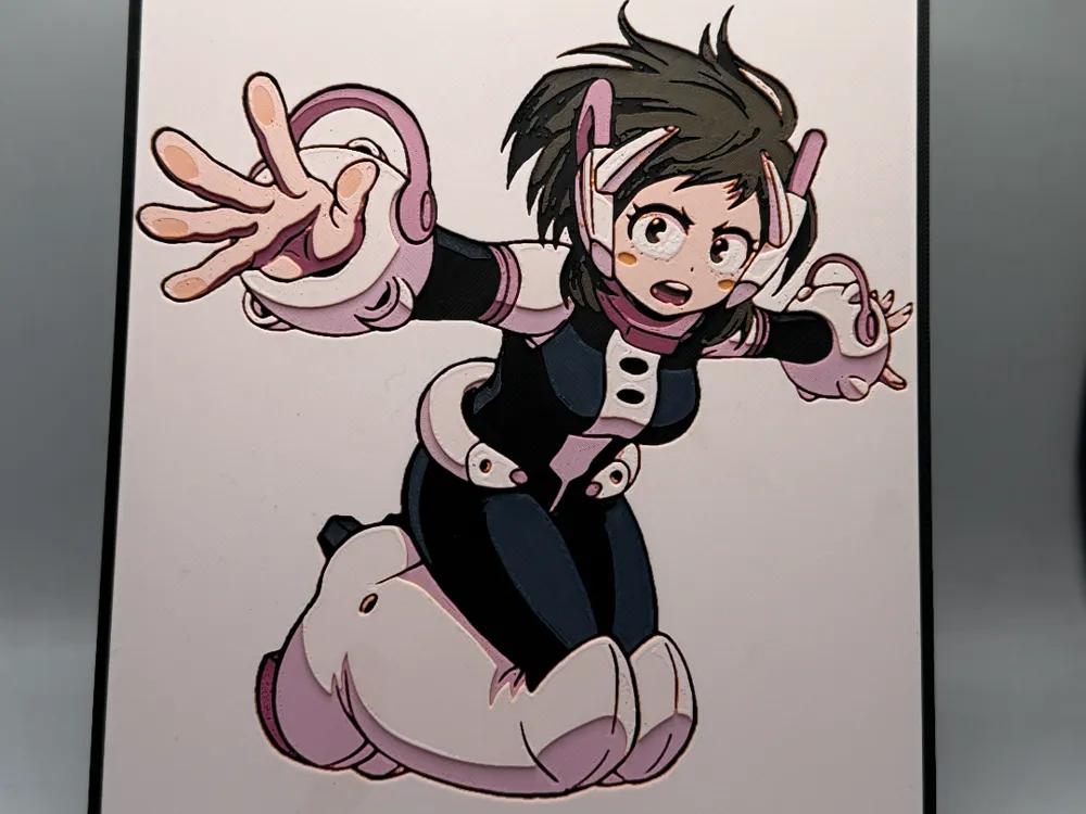 HueForge model: My Hero Academia Hueforge- Ochako Uraraka by MonkeyForge 3D