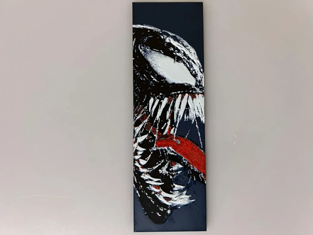 Venom - Bookmark by 3djd HueForge model: Venom - Bookmark by 3djd