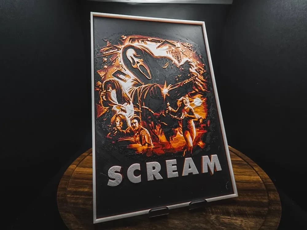 Scream (Movie Poster - HueForge) by HugheCraft HueForge model: Scream (Movie Poster - HueForge) by HugheCraft