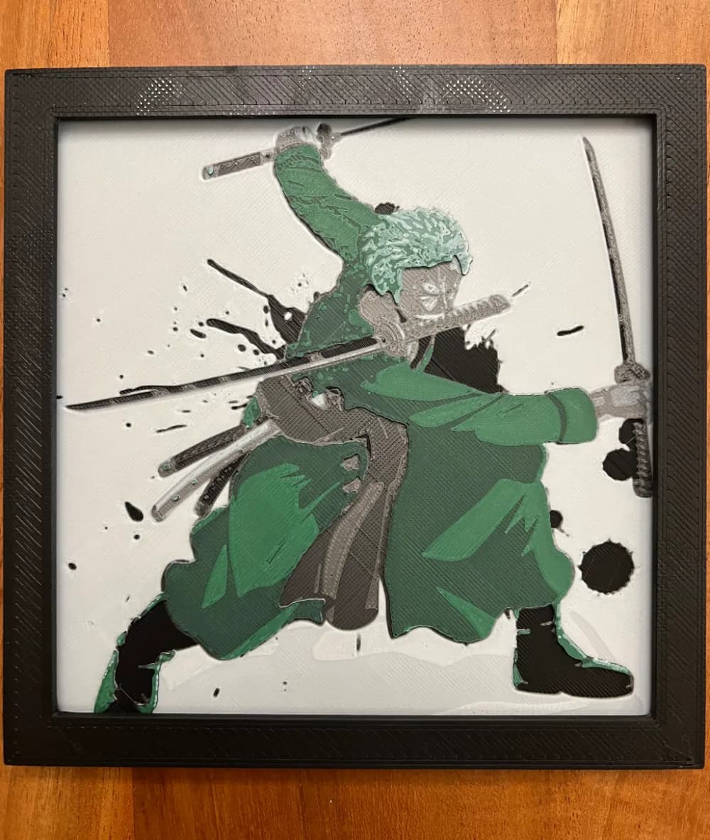 Roronoa Zoro 3 Sword Style by JustBe 3D Printing HueForge model: Roronoa Zoro 3 Sword Style by JustBe 3D Printing