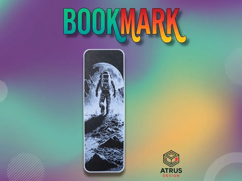 Walk to the Moon Bookmark by Atrus Design HueForge model: Walk to the Moon Bookmark by Atrus Design