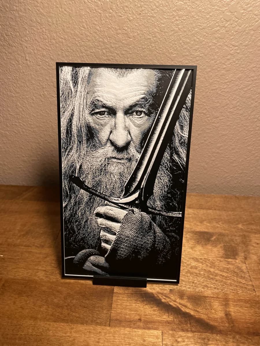 HueForge model: Gandalf Black and White by Cloudy Nostalgia