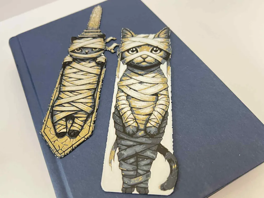 Mummy Cats - Bookmark Set by 3djd HueForge model: Mummy Cats - Bookmark Set by 3djd