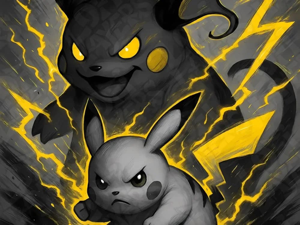 Pikachu & Raichu Evolution Hueforge by LoFi Layers HueForge model: Pikachu & Raichu Evolution Hueforge by LoFi Layers