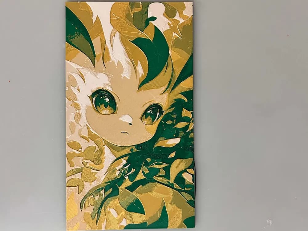 Leafeon by 3djd HueForge model: Leafeon by 3djd