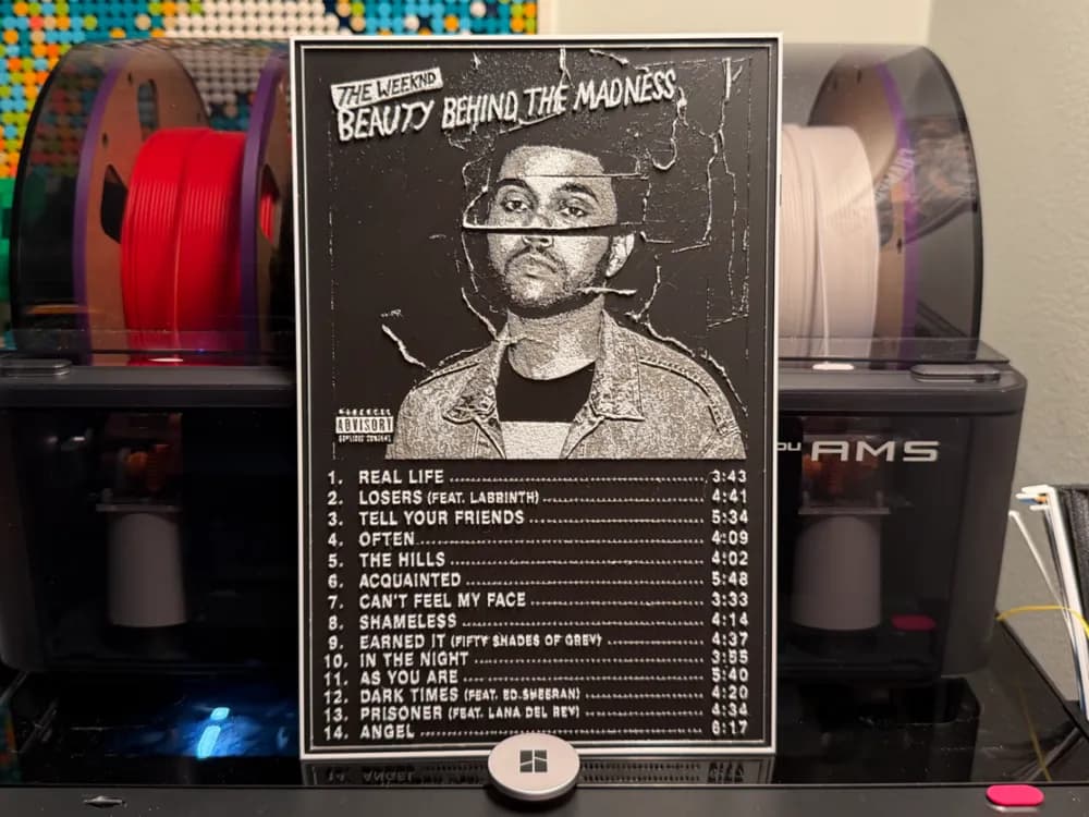 TheWeeknd Beauty Behind the Madness Album HueForge by liv_3d HueForge model: TheWeeknd Beauty Behind the Madness Album HueForge by liv_3d
